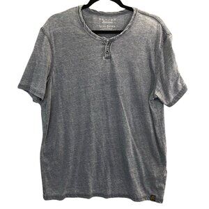 LUCKY BRAND Men Venice Burnout Tee Size L Blue Summer Beachy Surf Party 56-25